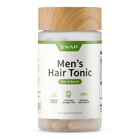 Snap Supplements Hair Growth Supplement for Men, Promotes Hair Regrowth and Fuller Beard, Hair Growth Vitamins for Men, Biotin, Kelp, Bamboo, 90 Capsules