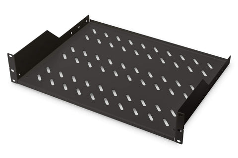 Digitus fixed shelf - 19-inch - 2U - front mounting - load capacity 25 kg - for network cabinets & server cabinets - from 450 mm cabinet depth - black