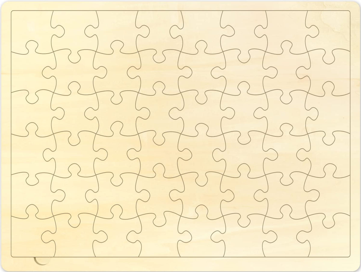 48 Piece Blank Puzzle with Puzzle Tray to Draw on, Each Piece is Unique, Custom Puzzle 14.2x10.6 Inches for Crafts & DIY, Make Your Own Wooden Jigsaw Puzzles