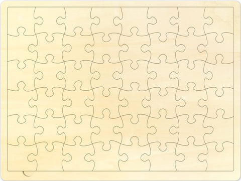48 Piece Blank Puzzle with Puzzle Tray to Draw on, Each Piece is Unique, Custom Puzzle 14.2x10.6 Inches for Crafts & DIY, Make Your Own Wooden Jigsaw Puzzles