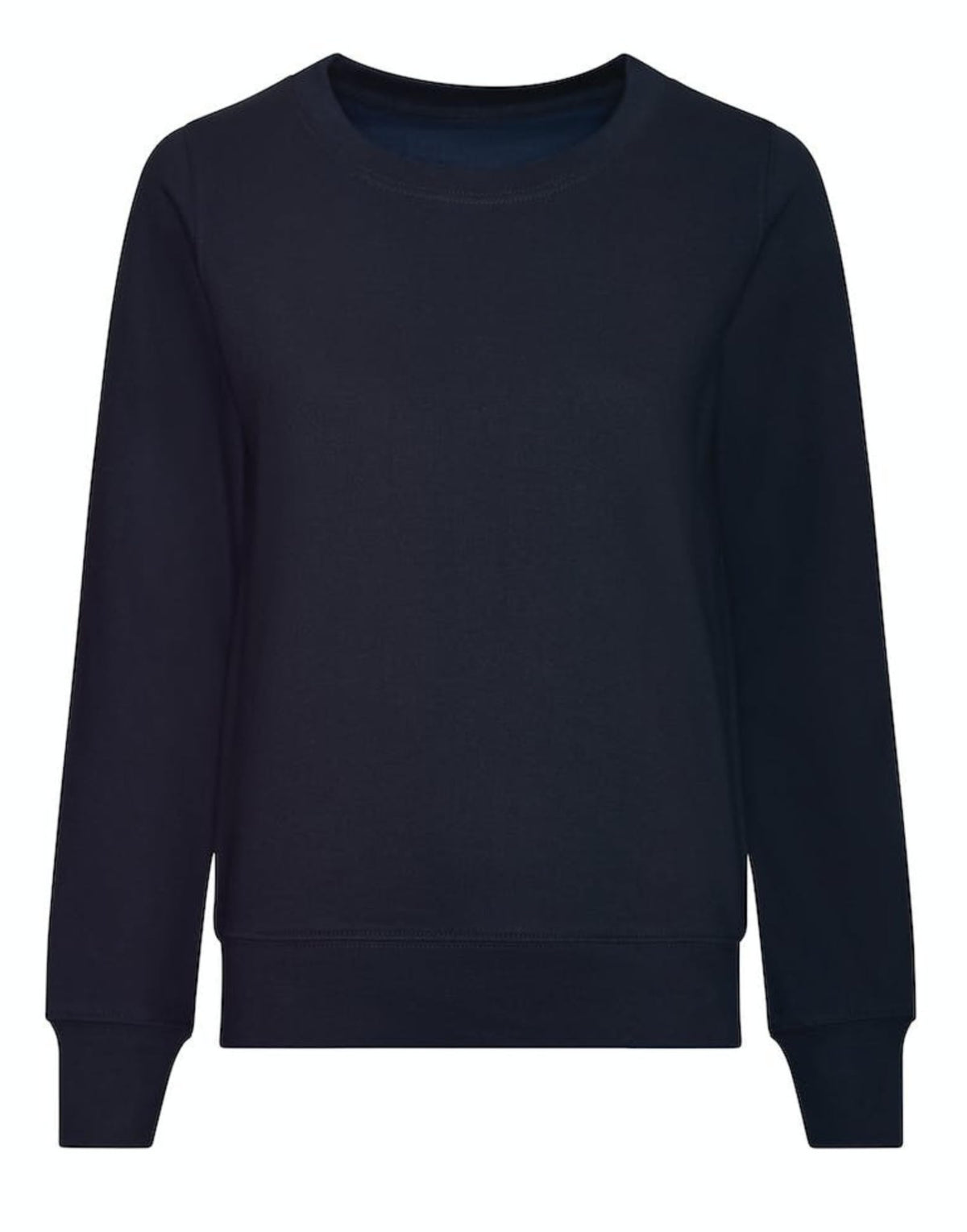 Womens Crew Neck Sweatshirts, Ladies Plain Casual Pullover Jumper- New French Navy Blue Large
