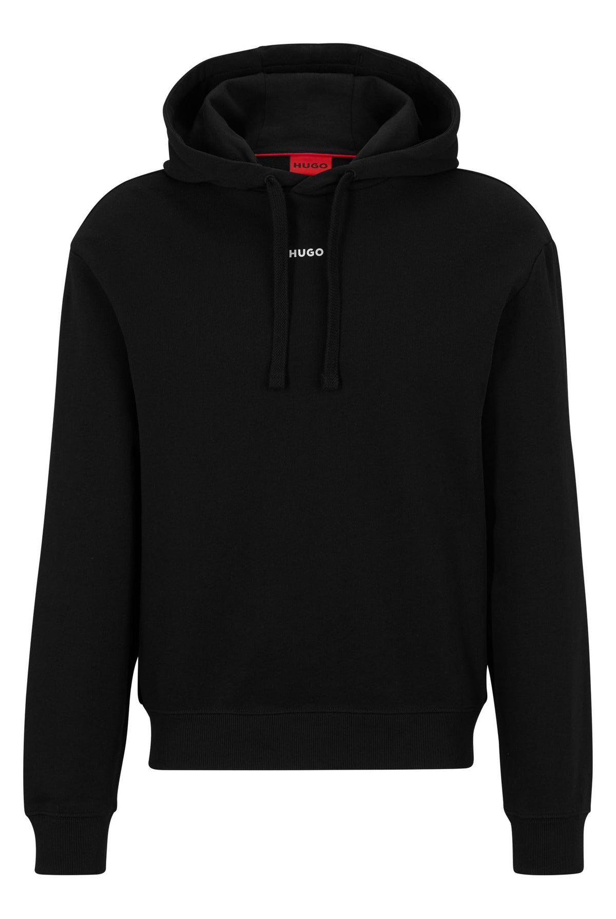 HUGO Mens Dapo Contrast-logo hoodie in cotton terry