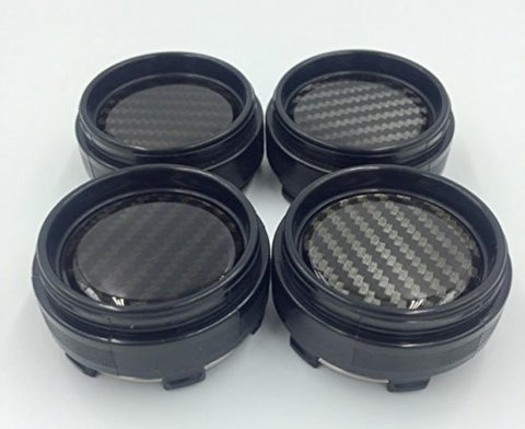 4x Universal Carbon Fibre Effect Car Auto Racing Alloy Wheel Center Hub Caps Covers Compatible With Rays Volk Racing Wheels No Logo Plain Emblem 65mm Rim Cover Hubcap Tyre Trim Truck Plastic Plating