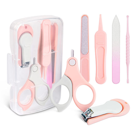 Vicloon Baby Nail Kit, 6Pcs Baby Nail Clippers, Baby Nail Care Tool, Baby Nail Care Set Manicure Set Include Nails Clipper, Rounded Scissor, Earpick, Nail File and Tweezer for Newborn, Infant Toddler