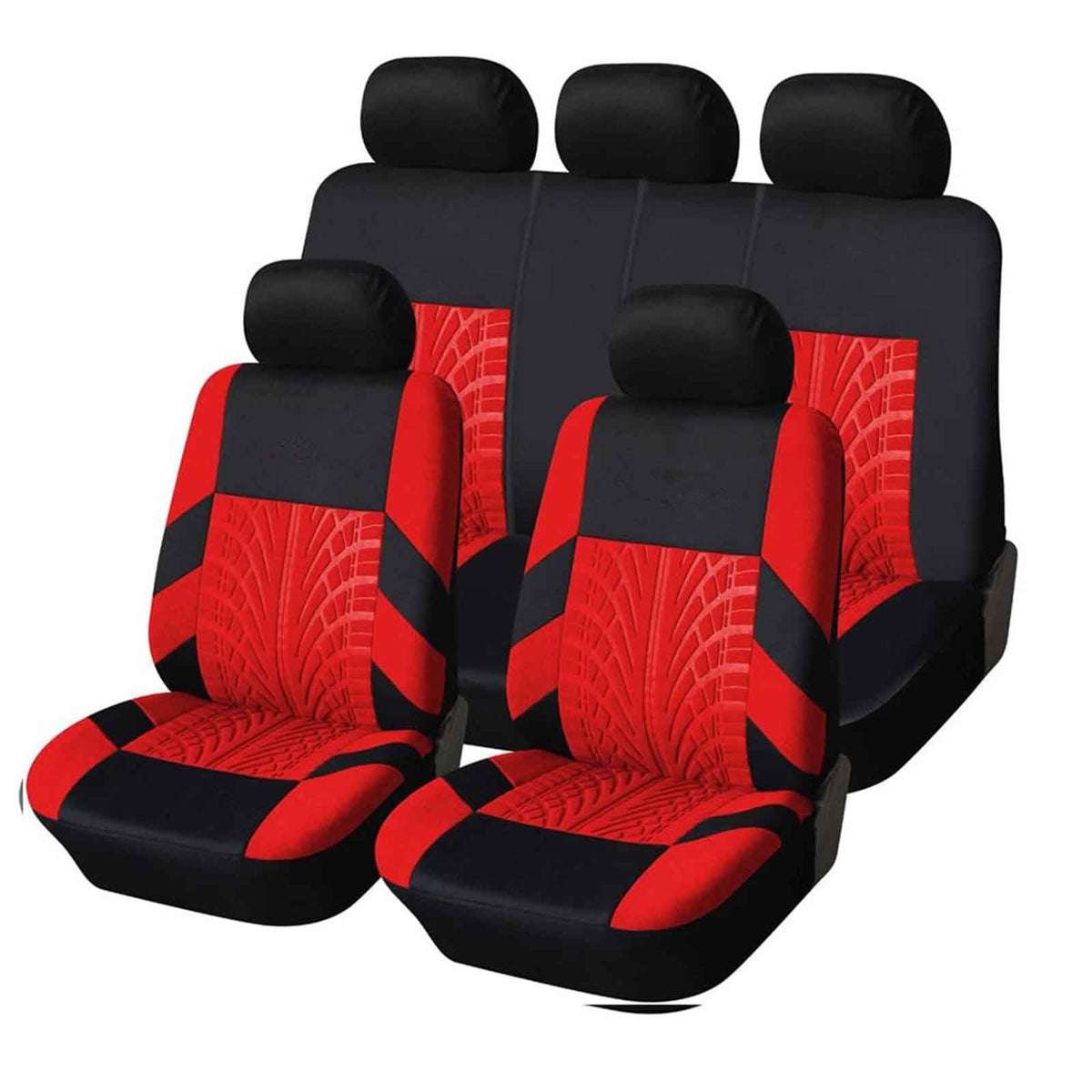 BUKISA Custom Car Seat Covers for Nissan X-Trail T32 2014 2015 2016 2017,Durable Breathable Mesh Cloth Car Seat Protectors,Full Set Airbag Compatible Cushions Protector, Red