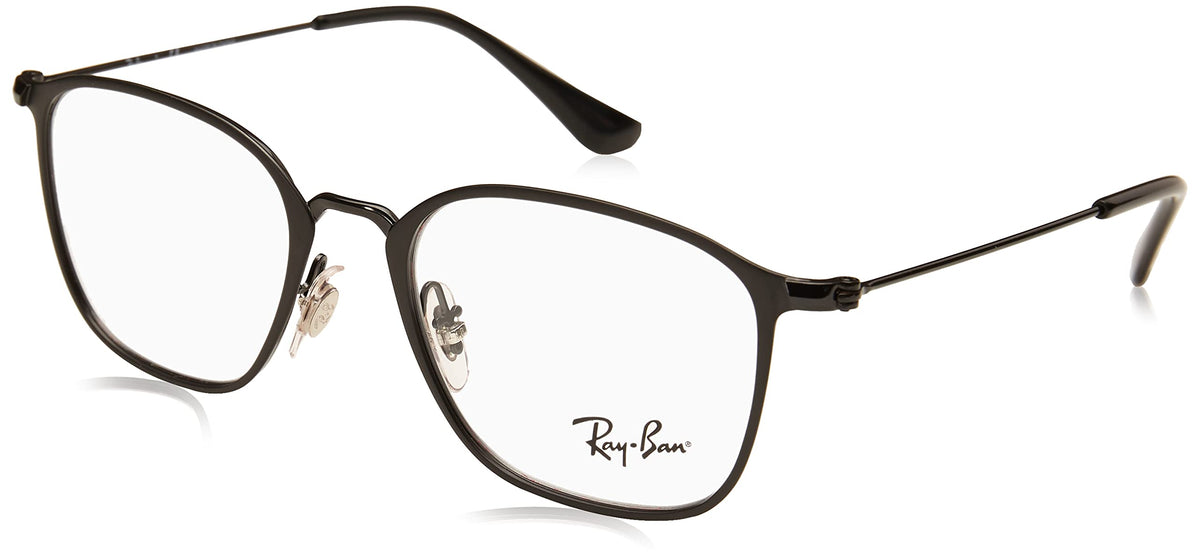 Ray-Ban Junior Kids' Ry1056 Square Prescription Eyeglass Frames, Black on Matte Black/Demo Lens, 46 mm