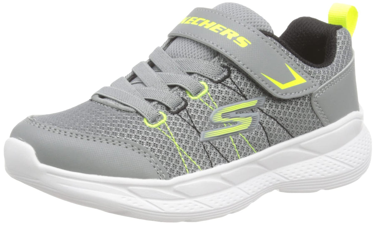 Skechers Boy's Snap Sprints 2.0-Vargonix Sneaker, Grey/Yellow, 13 Little Kid