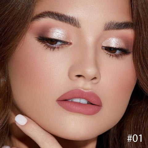 Pearl White Matte Shimmer Sparkle Single Mini Eyeshadow,Silver White Eyeshadow Powder Apply Makeup Easily,Comes With Eyeshadow Brush and Mirror,Long Lasting Waterproof Blendable Eyeshadow Nude