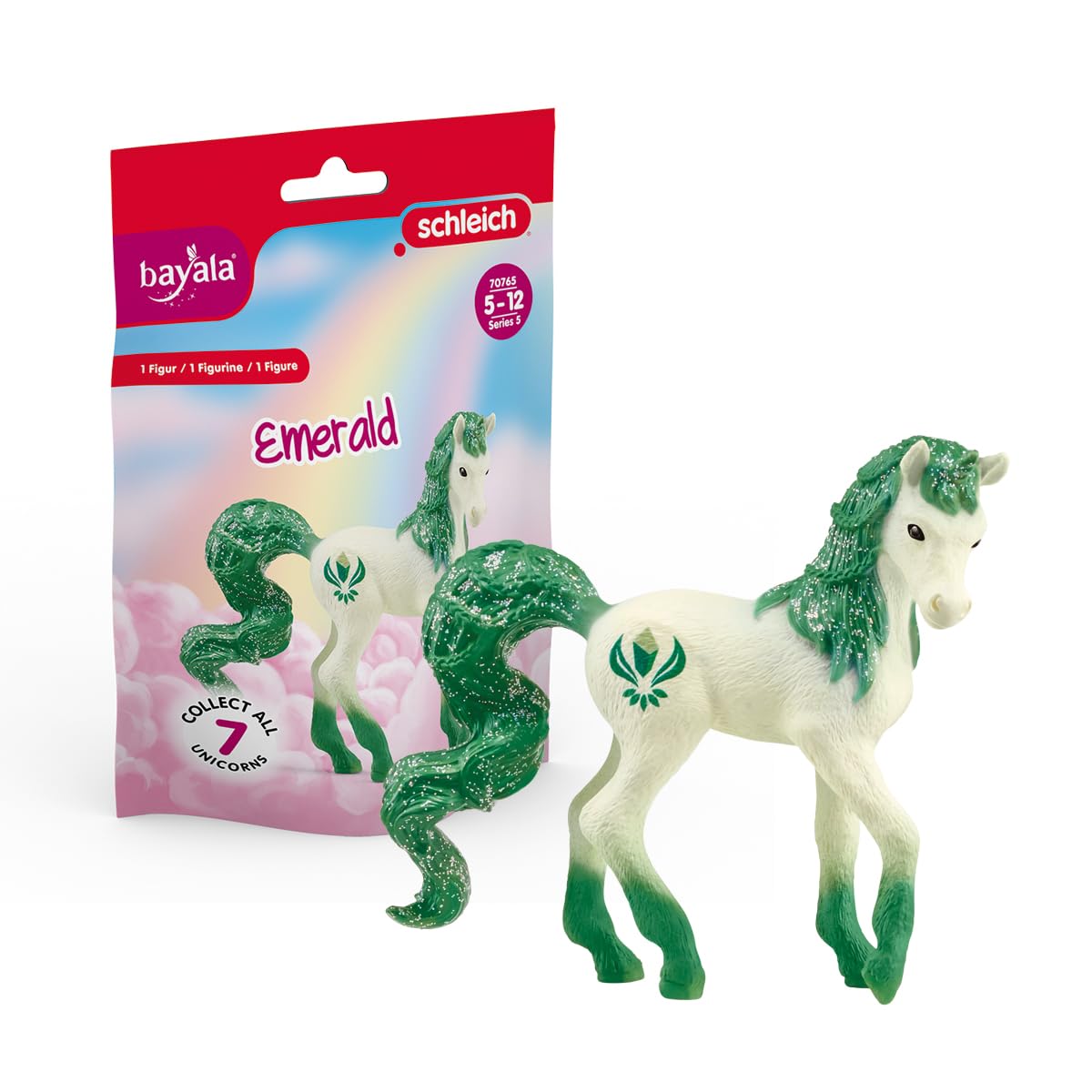 Schleich bayala, Unicorn Toys for Girls and Boys, Collectible Unicorn 2023 Gemstone Series, Emerald