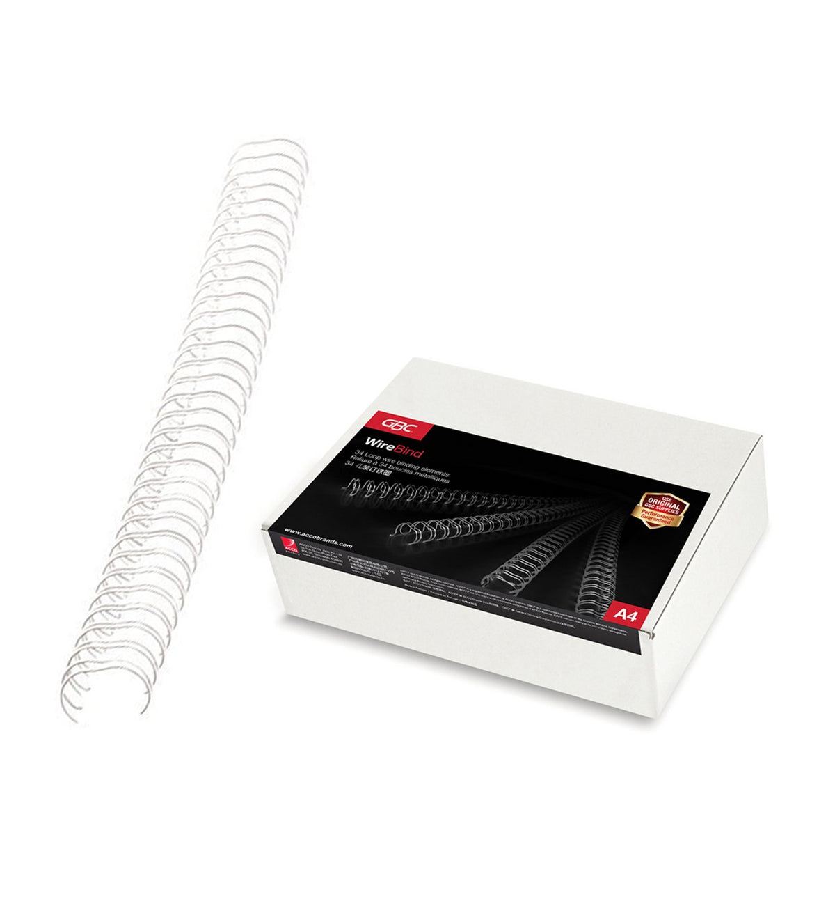 GBC WireBind Binding Wires, 6 mm, 55 Sheet Capacity, A4, Silver, Pack of 100, RG810497