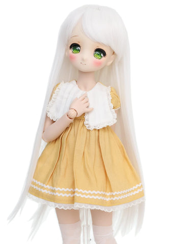 Wig only 8-9 inch 1/3 BJD Doll Hair SD DZ DD DOD LUTS Long Straight Wig (White)