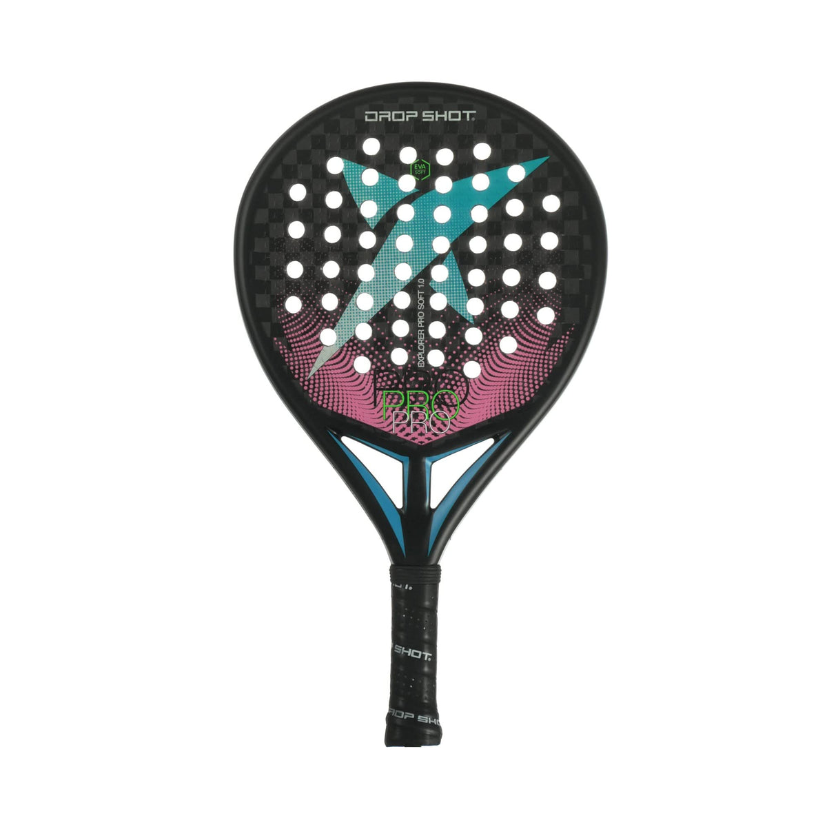 DROP SHOT Paddle Shovel Explorer Soft 1.0 2022. Nucleus: Eva Soft. Setting: Carbon. Faces: Carbon 12K