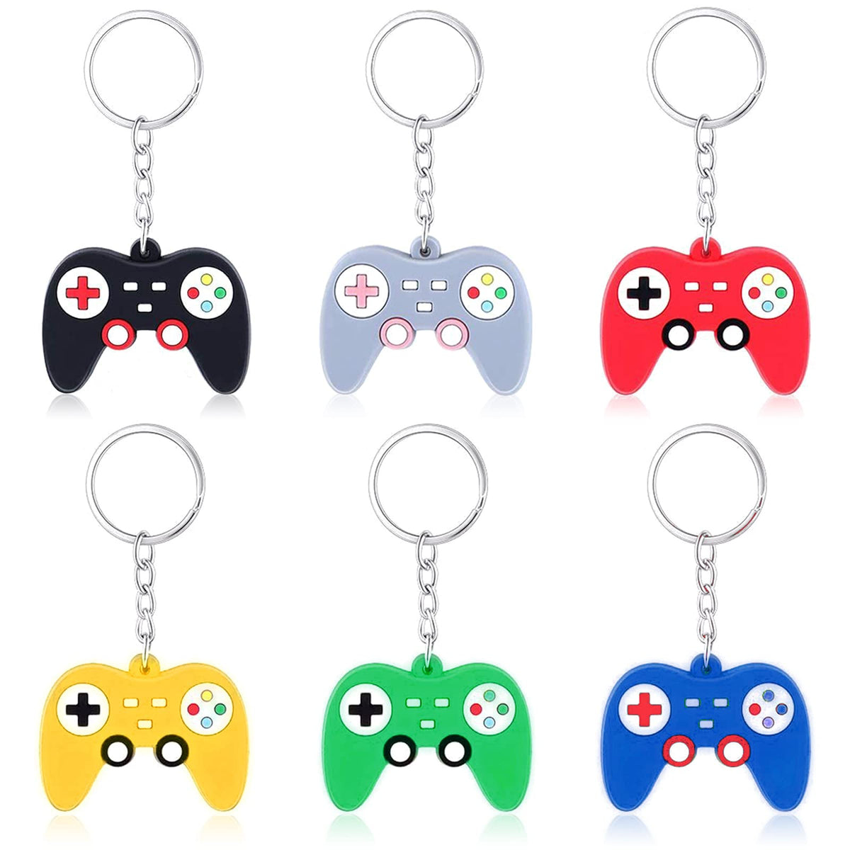 YUTOU Pack of 6 Video Game Controller Key Chain Game Key Chain Game Controller Handle Key Chain Charms for Video Game Party Favors Birthday