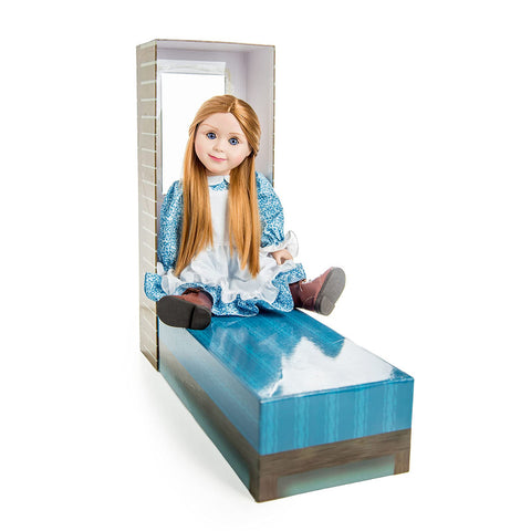 THE QUEEN'S TREASURES Officially Licensed Little House on The Prairie Mary Ingalls 18 Inch Doll, Comes with A Lunch Pail ,Food and Chalk Board. Compatible with American Girl