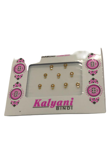 Bindis for Forhead Designer Bindi face Jewel Forehead Tikki Gold Silver Stickers Round 3 Dot Stone Bindi for Women(CM-Bindi-14)