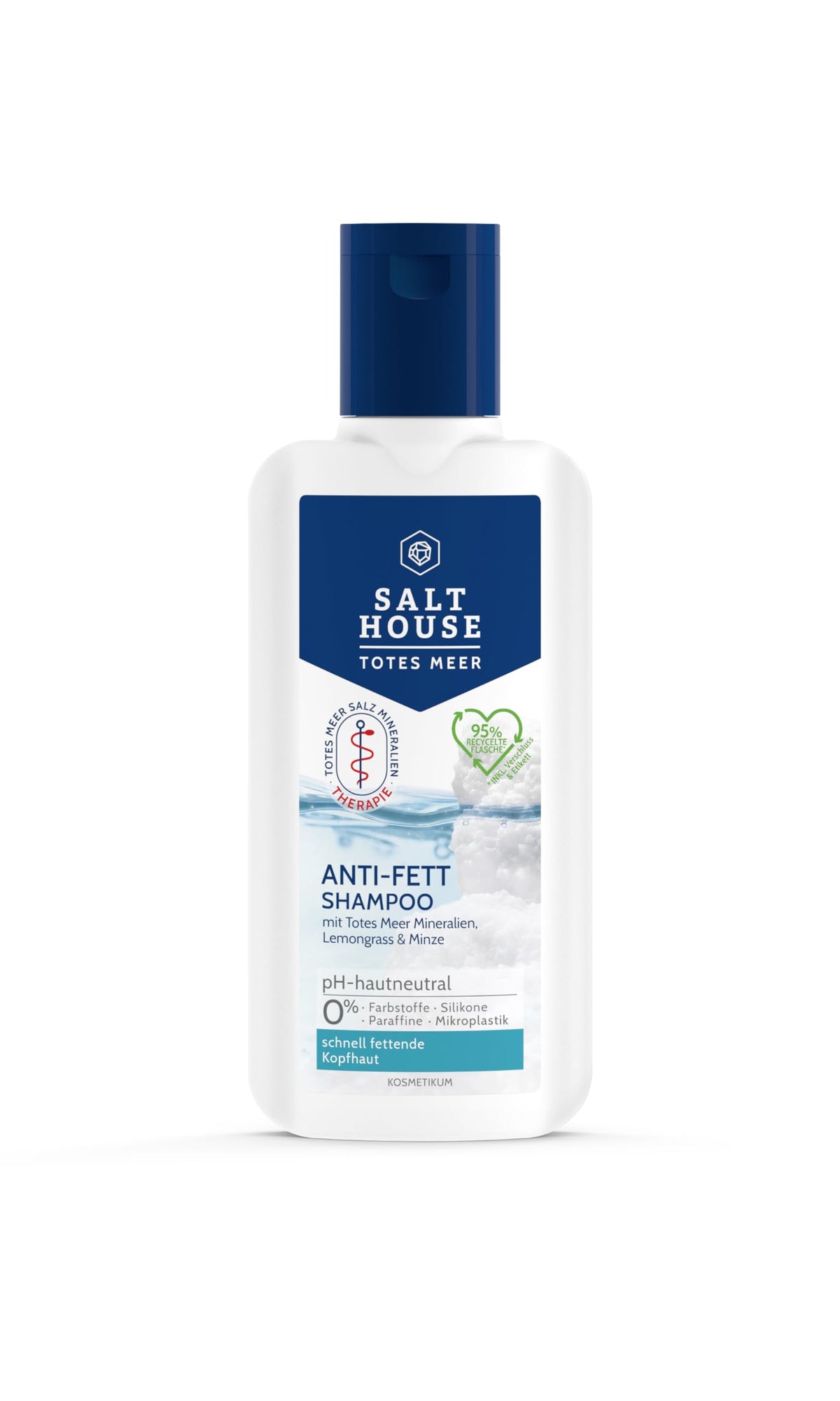 Salthouse Dead Sea Therapy Anti-grease Shampoo 250ml for Fast fettende & Problem - Formula Active Fresh With Dead Sea Salt Mineral Lemongrass & Mint 0% Dyes, Silicone, Paraffin & Parabens, PH-neutral