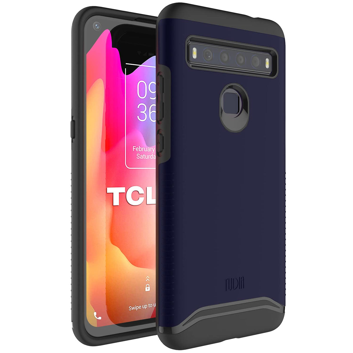 TUDIA DualShield Designed for TCL 10L Case T770B, [Merge] Shockproof Military Grade Tough Dual Layer Hard PC Soft TPU Slim Protective Case - Indigo Blue