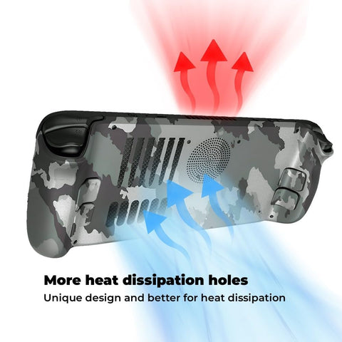 Back Plate Shell for Steam Deck, Better Heat Dissipation Back Cover DIY Edition Replacement Back Housing Case for Steam Deck Gaming Consoles (Camouflage)