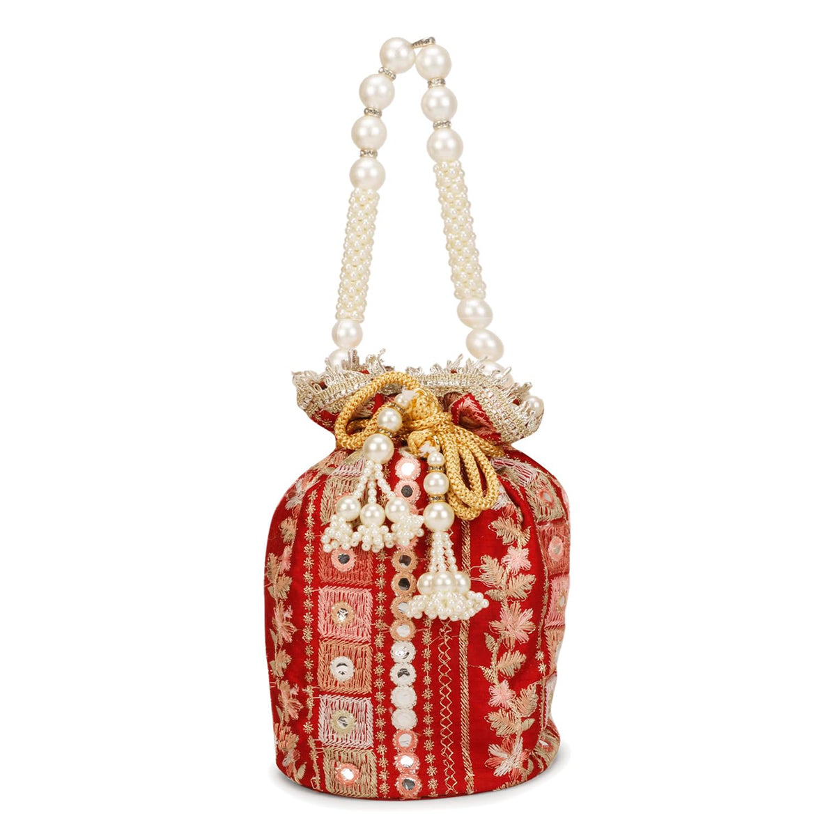 LONGING TO BUY Indian Ethnic Women Potli Bags For Wedding & Party Function (Maroon)
