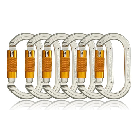 SOB Carabiner Climbing Carabiner Aluminium Keyring Carabiner Hook for Heavy Duty with Screw Lock for Climbing, Abseiling, Hammocks (22KN (6 Pack))