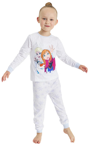 Disney Girls Frozen Pyjamas Elsa Anna Olaf Nightwear (Frozen, 3-4 Years)