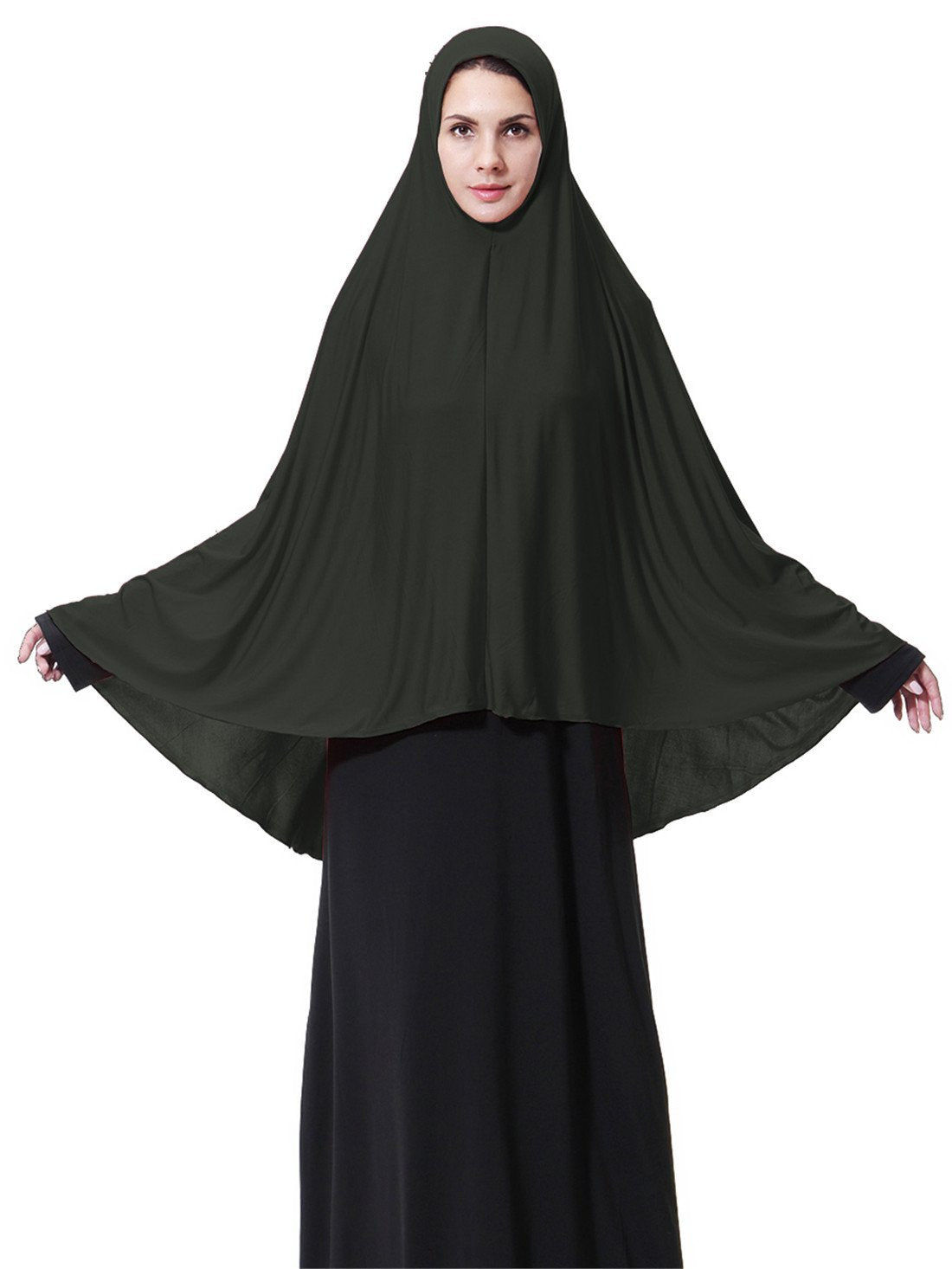 GladThink Womens Muslim Long style Hijab ARMYGREEN XL