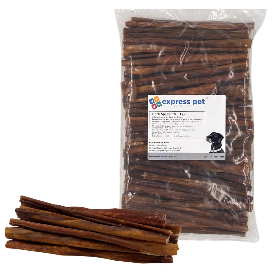 1 kILO Dog Doggy Spaghetti Pig Intestine Dog Treat 100% Natural Chew