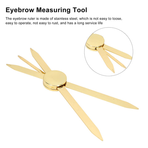 Compass Eyebrow Ruler, Adjustable Accurate Positioning Stainless Steel Material Gold Compass Design Brow Measuring Tool Brow Measuring Tool Eyebrow Extensions Shaper Tool Eyebrow Mapping Ruler