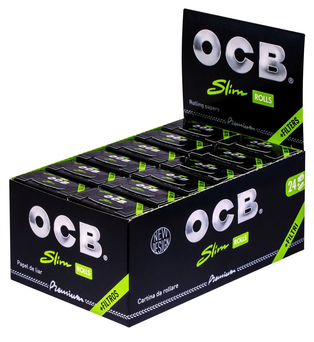 OCB Cigarette Papers, Cellulose, Black, 16 x 10 x 7 cm