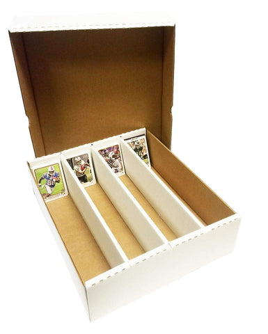 (5) 3200 Count Corrugated Cardboard Storage Boxes by Max Pro for Baseball, Football, Basketball, Hockey, Nascar, Sportscards, Gaming & Trading Cards Collecting Supplies FULL LID