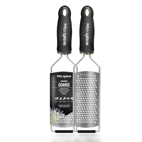 Microplane Kitchen Grater Coarse for Cheese, Carrot, Ginger, Coconut, Nuts and Horseradish with Stainless Steel Blade - Made in USA