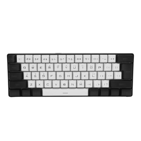 Gaming Keyboard, Wired Ergonomic Keyboard 61 Keys Contrast Color for Family (Grey and Black)