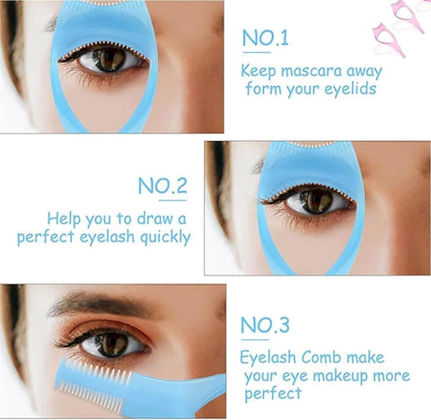 3 in 1 Mascara Shield Guard,Mascara Shield,Newbie-Friendly Mascara Shield Applicator Guard,Travel Essentials & Pocketwear.Purple+Pink+Blue(6PCS) M