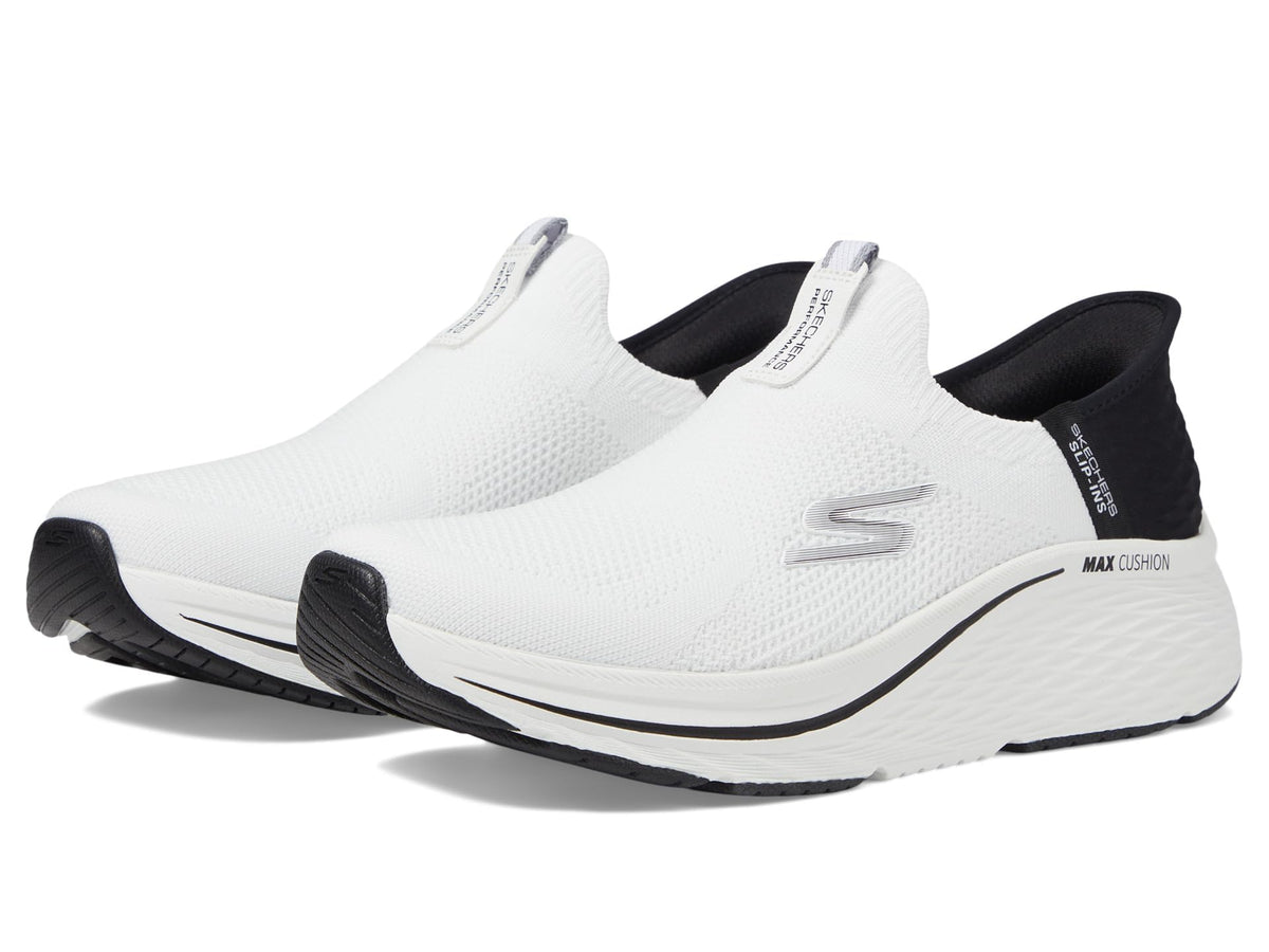 Skechers Women's Max Cushioning Elite 2.0 Eternal Hands Free Slip-ins Sneaker, White/Black, 7.5