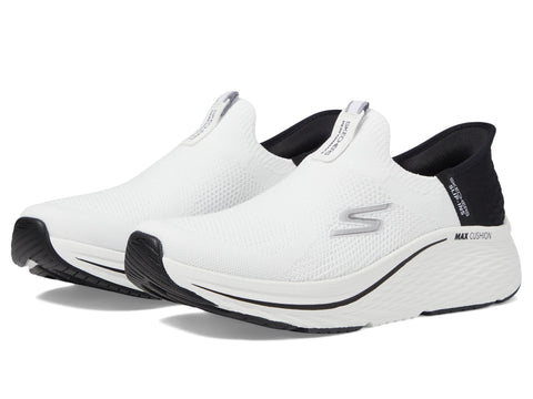 Skechers Women's Max Cushioning Elite 2.0 Eternal Hands Free Slip-ins Sneaker, White/Black, 7.5
