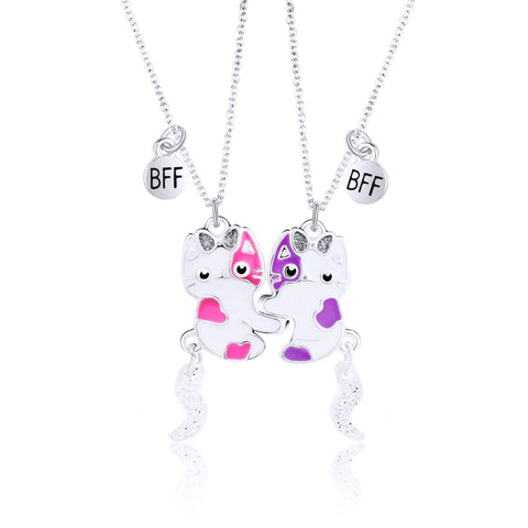 CERSLIMOBest Friend Necklace, Bff Necklace for 2 , Matching Friendship Necklace Gifts | 2 Pcs Funny Cute Cat Pendant Necklaces, Best Friend Necklaces for 2 Jewellery Birthday Christmas Gifts (N066-4)