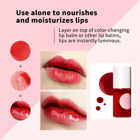 Fovcos Lip Tint Stain, Lip Glosses, Moisturizing Lip Stain, Lip Tint, Skin Tint, Lip-Plumping, Non-sticky, Long Lasting Lip Makeup (Watermelon)