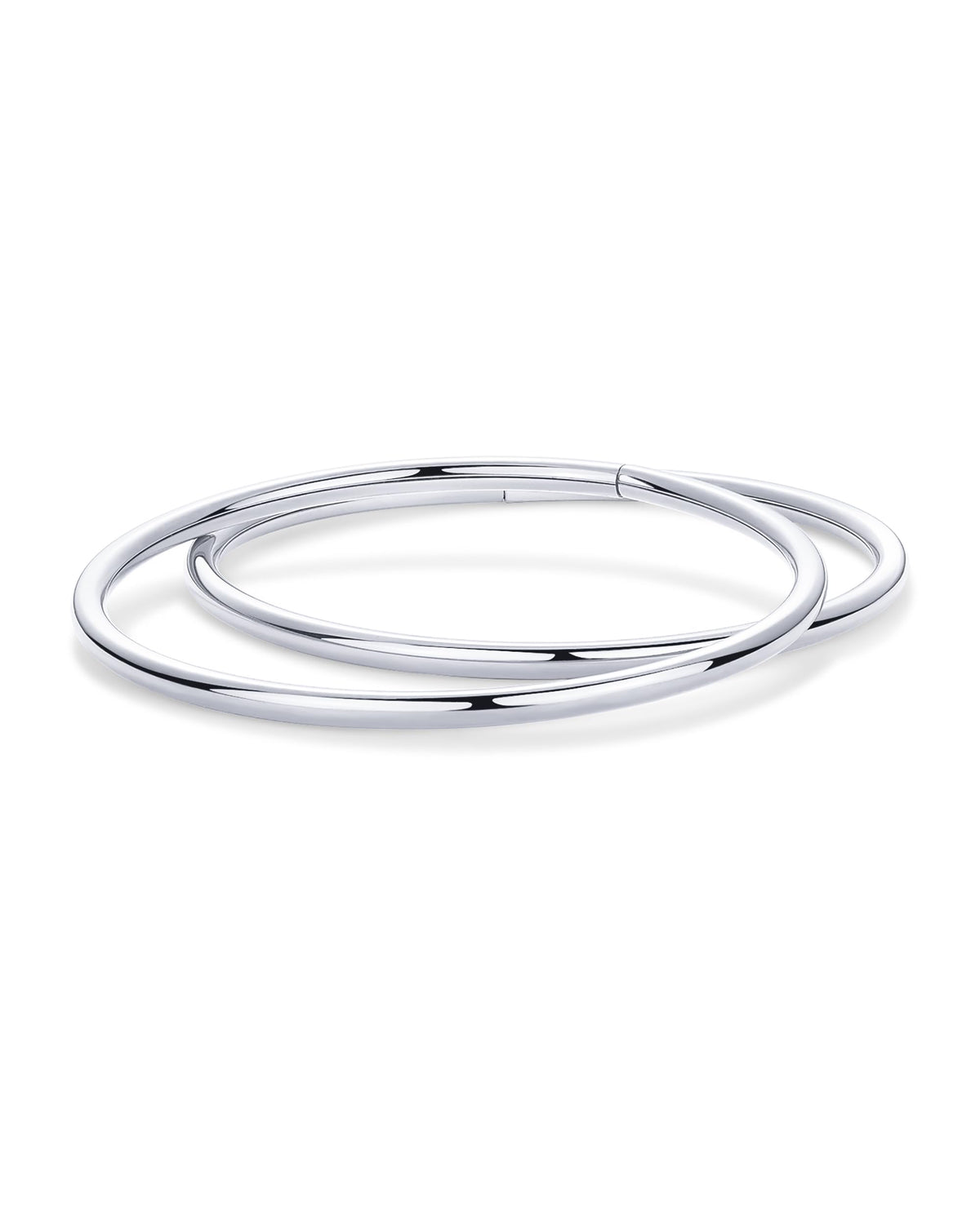 PAVOI Stainless Steel Bangle Bracelet for Women | Classic Lightweight Stacking Bracelet | 2-Pack Bangles Small/Medium Size