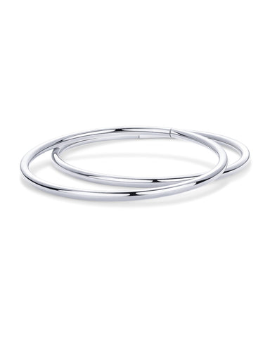 PAVOI Stainless Steel Bangle Bracelet for Women | Classic Lightweight Stacking Bracelet | 2-Pack Bangles Small/Medium Size