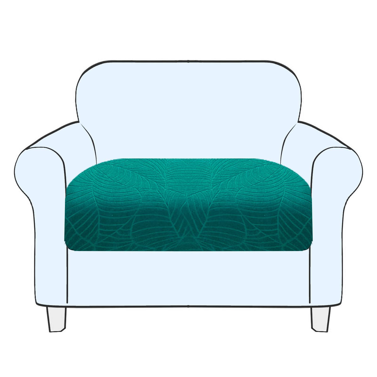 SHUOJIA Sofa Seat Cushion Cover, Stretch Sofa Seat Cover, Cushion Covers Non-slip, Slipcover Cover for Sofa Seat Cushions,Seat Couch Cover for Pets & Kids (Malachite Green,1-Seater)