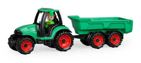 Lena 01625 Truckies Approx. 38 cm, Contains Tractor and Trailer 2 Years Onwards, Sturdy Toy Set for Sandbox, Beach and Children's Room,Green