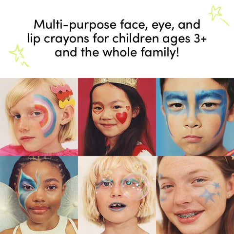 Evereden Kids Fantasy Face Crayon Trio: Non Toxic Kids Makeup & Multi-Purpose Face, Eye, & Lip Crayon - Creamy Clean Makeup for Kids - Vegan & Clean Makeup for Kids - Safe for Sensitive Skin
