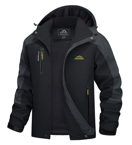 MAGCOMSEN Warm Jacket Men Winter Softshell Jackets Military Tactical Jacket Mens Outdoor Waterproof Jackets for Fishing Camping Jacket Windproof Full Zip Jackets, L, Black
