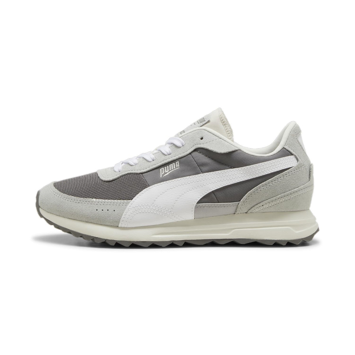 PUMA Mens Road Rider Sneaker, Cast Iron-PUMA Mens White, 7.5