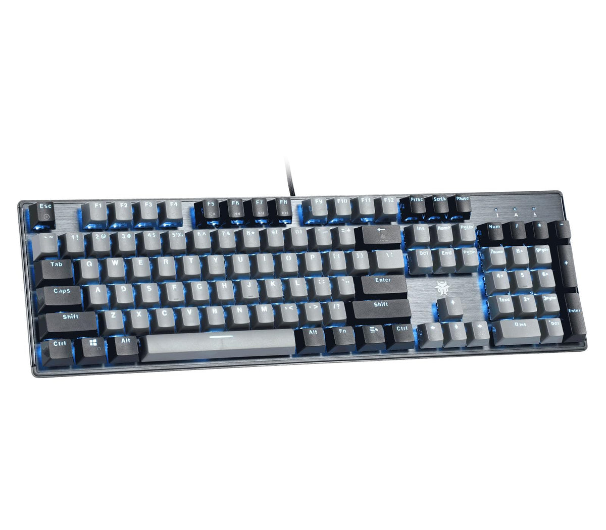 Hexgears GK715 Mechanical Gaming Keyboard 104 Keys, Kailh Box Switch Wired Mechanical Keyboard with Blue Backlit, Hot-Swappable, Double Shot ABS Keycaps, Anti-Ghosting Waterproof Gaming Keyboard