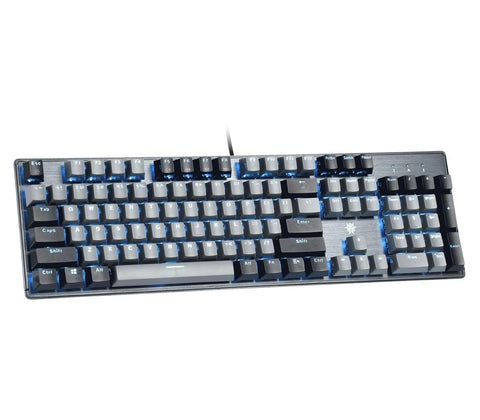 Hexgears GK715 Mechanical Gaming Keyboard 104 Keys, Kailh Box Switch Wired Mechanical Keyboard with Blue Backlit, Hot-Swappable, Double Shot ABS Keycaps, Anti-Ghosting Waterproof Gaming Keyboard