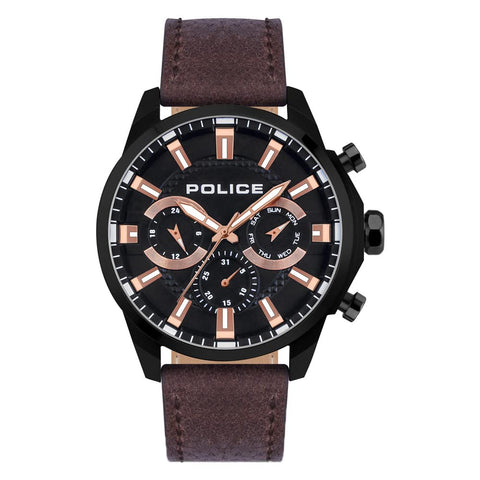 Police Men Analogue Quartz Watch with Leather Strap PEWJF2204204