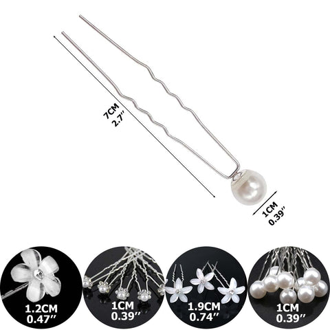 20Pcs Pearl Hair Pins Bridal Hair Pins Wedding Hair Pins Flower Hair Pins for Women Wedding Bridesmaid Hair Accessories for Women Girls, Wedding, Ball