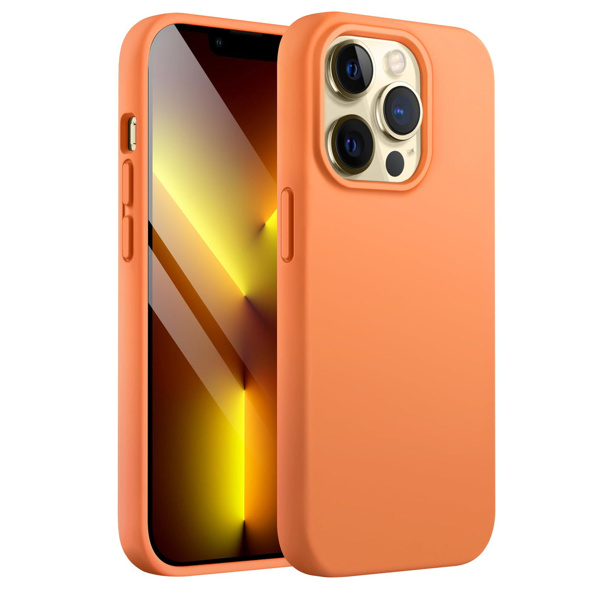 JETech Silicone Case for iPhone 13 Pro 6.1-Inch, Silky-Soft Touch Full-Body Protective Phone Case, Shockproof Cover with Microfiber Lining (Marigold)
