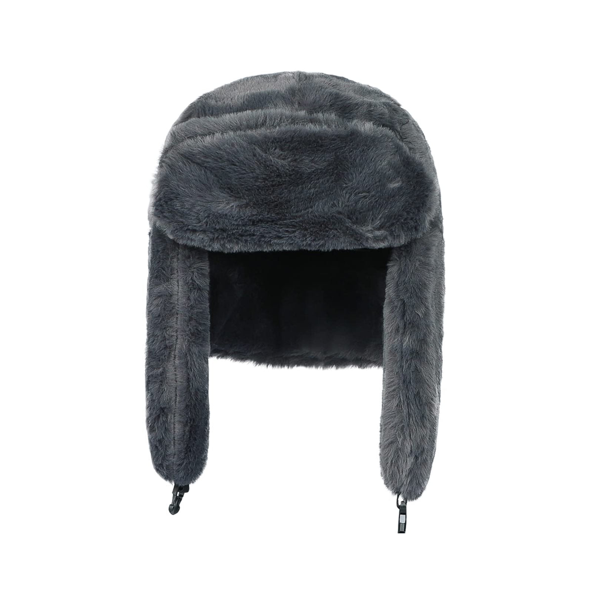 SIQITECHUK Women Trapper Hat Trooper Hats Winter Bomber Hat Russian Ushanka Hat Hunting Hat Faux Fur Hat with Earflaps Aviator Winter Cap Windproof Thermal Hiking Ski Hat Trooper Hat for Outing Grey